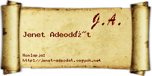 Jenet Adeodát névjegykártya